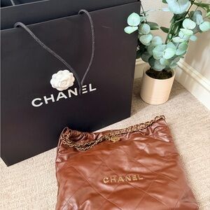 Chanel Quilted Brown Leather Shoulder Bag